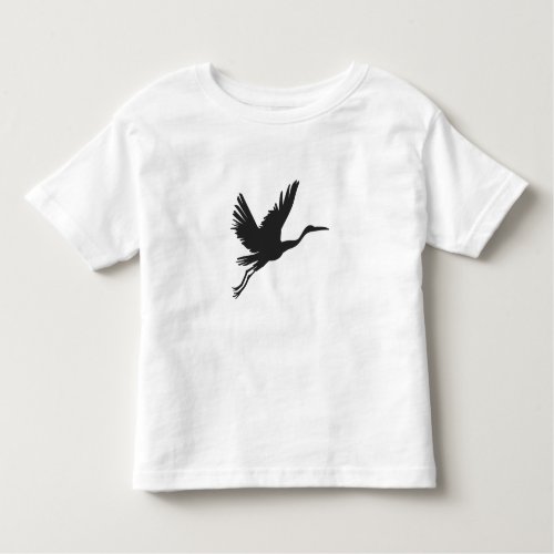 Heron flying silhouette _ Choose background color Toddler T_shirt