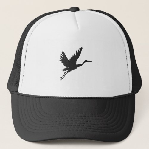 Heron flying silhouette _ Choose background color Trucker Hat