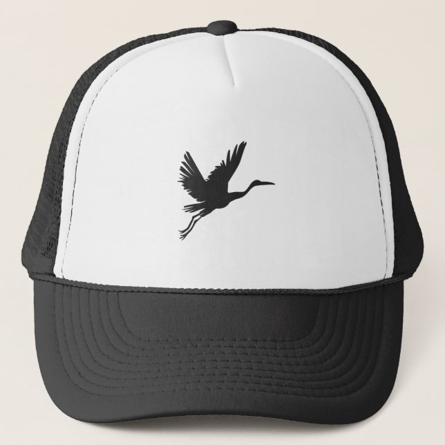 Heron flying silhouette - Choose background color Trucker Hat (Front)