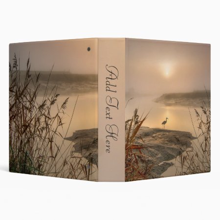 Heron Heaven - Landscape on the Lake Personal Text 3 Ring Binder