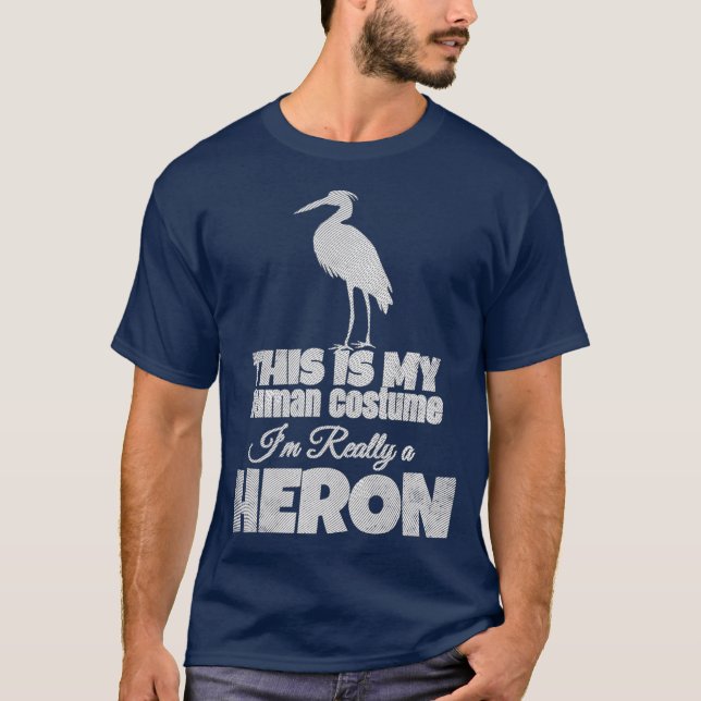 Heron Human Costume  Love Heron Water Birds T-Shirt (Front)