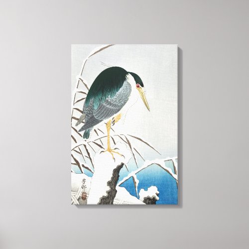Heron in Snow _ Ohara Koson _  Canvas Print
