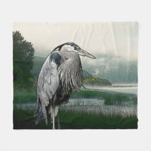 Heron Lake Drawing Fleece Blanket