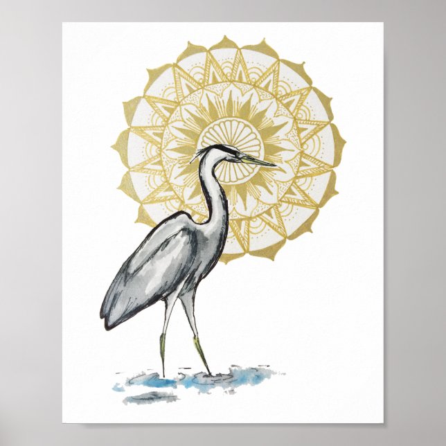 Heron Mandala 8x10 Print (Front)