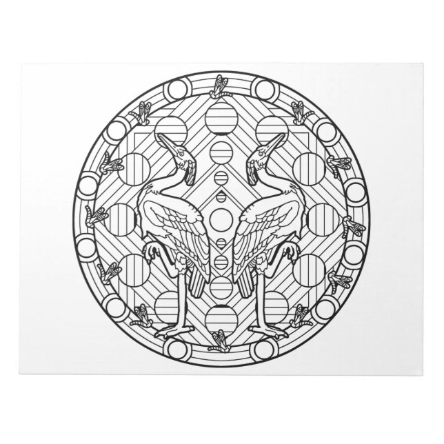 Heron Mandala Coloring Book Pad (Front)