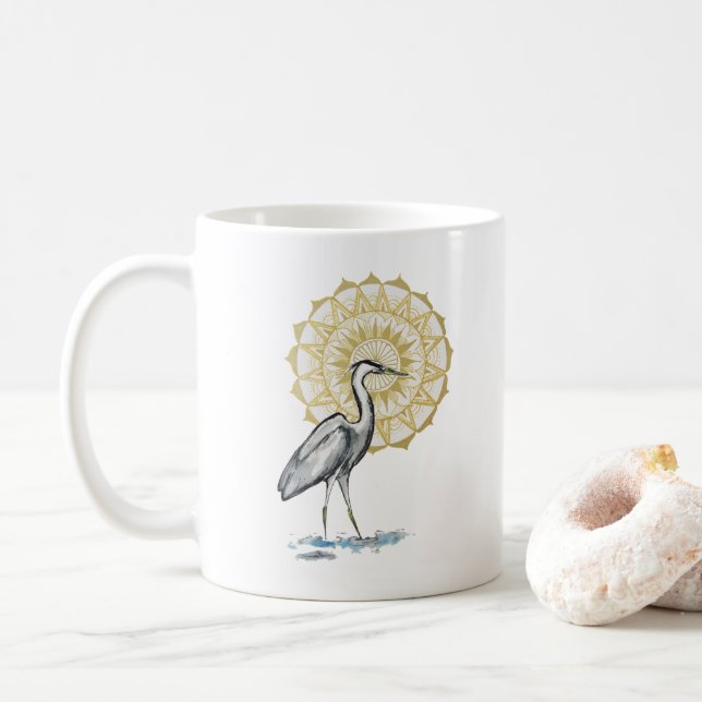 Heron Mandala Mug (With Donut)