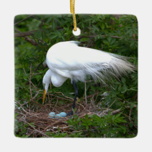Heron Nest with Eggs Ornament