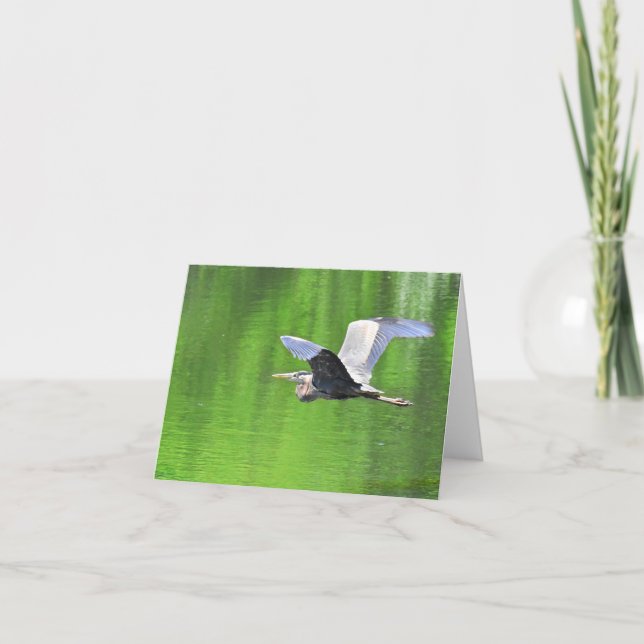Heron Over The Water #3 - Blank Note Card (Front)