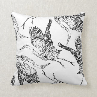 heron pattern pillow