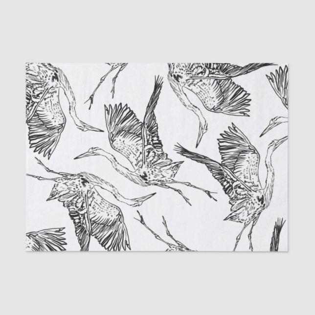 Heron pattern tissue paper (Front)