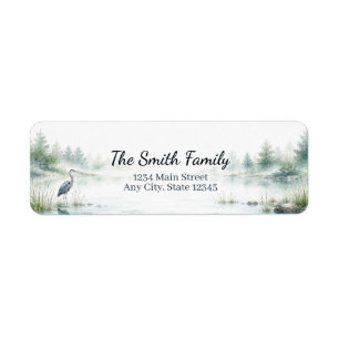 Heron Return Address Personalized Nature Label