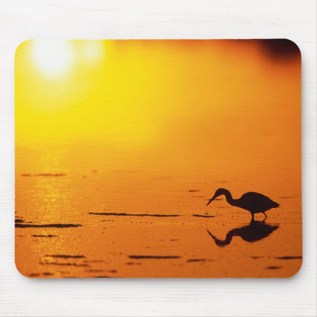 Heron silhouette at sunset, Florida Mouse Pad (Front)
