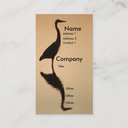 Customizable Heron Silhouette Business Card Templates