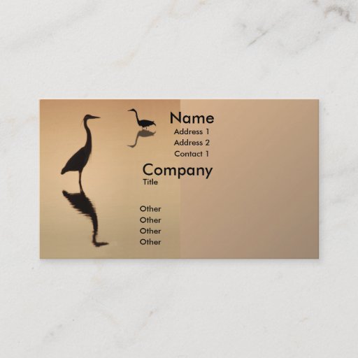 Customizable Heron Silhouette Business Cards