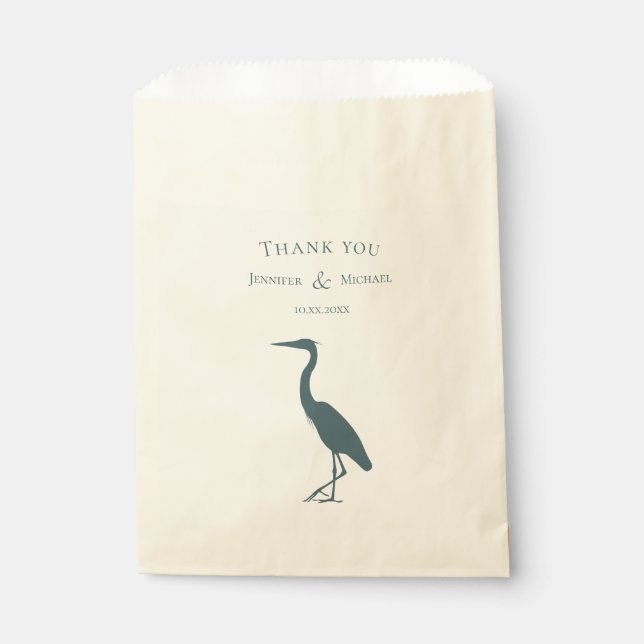 heron silhouette dark teal blue simple favor bag (Front)