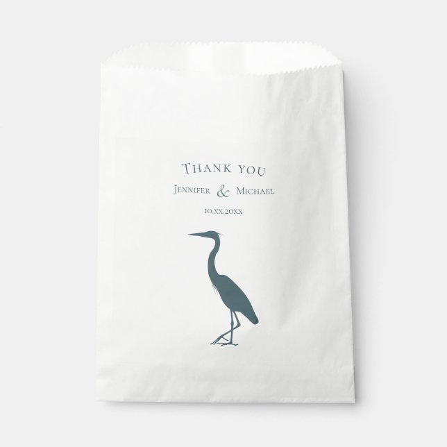 heron silhouette dark teal blue simple favor bag (Front)