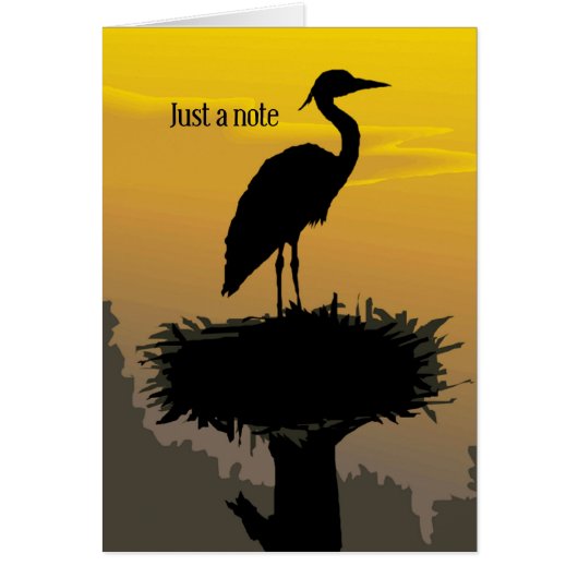 Heron Sunset, Note Card (Front)