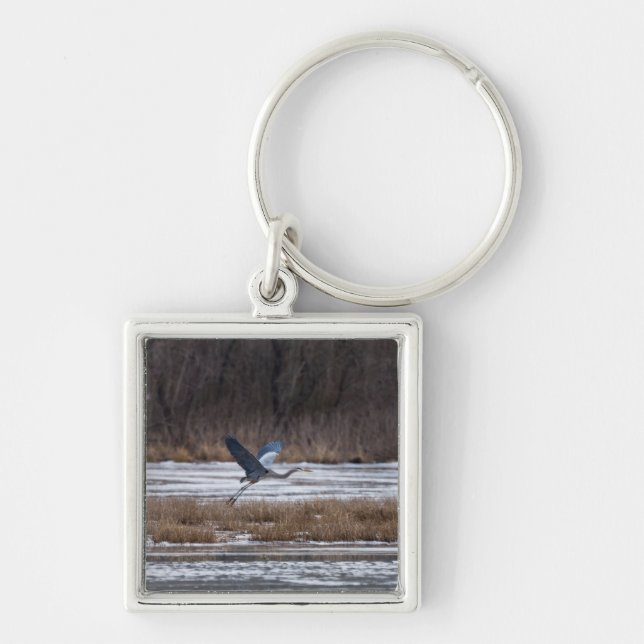 Heron Take Off Keychain (Front)