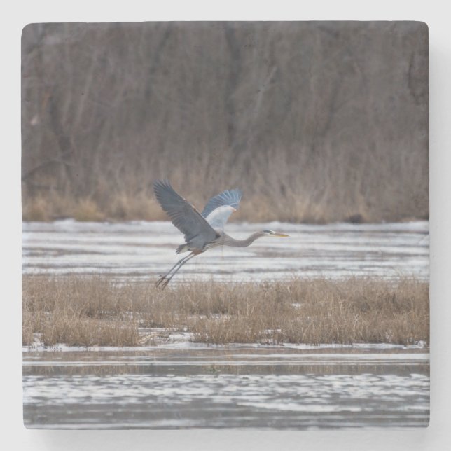 Heron Take Off Stone Coaster (Front)