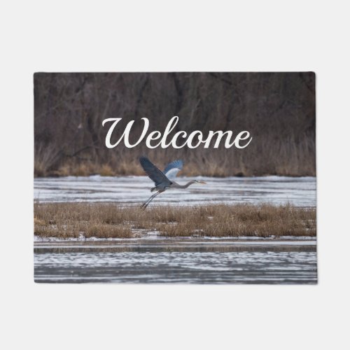 Heron Take Off Welcome Doormat