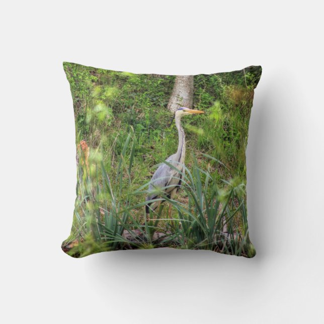 Heron Throw Pillow (Front)
