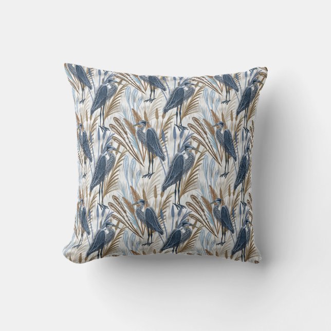 Heron Throw Pillow (Front)