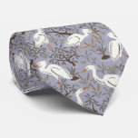 Heron water pond - lavender - great egret bird tie