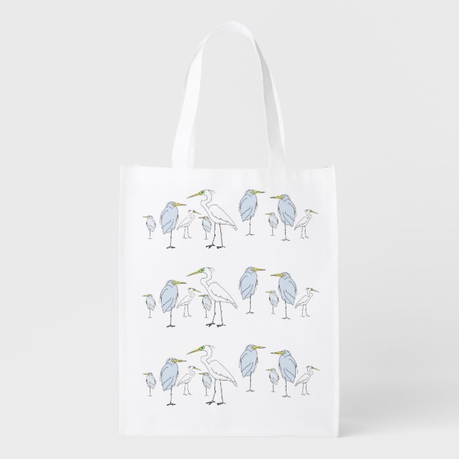 Herons and Egrets Grocery Bag (Front)