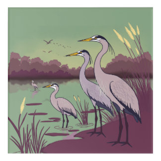Herons by the Lake Acrylic Print