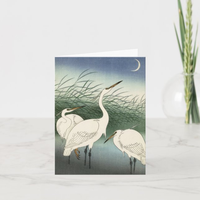 Herons in Shallow Water by Ohara Koson Thank You Card (Front)