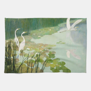Herons in Summer by Newell Convers Wyeth Kitchen Towel