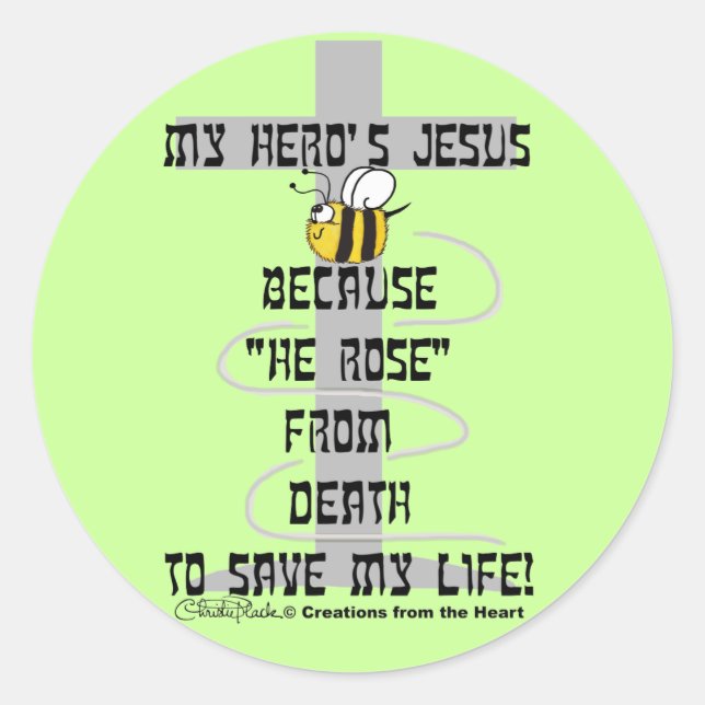 Hero's Jesus Classic Round Sticker (Front)