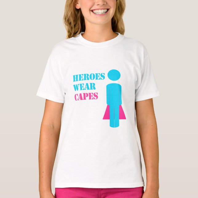 Hero's Wear Capes (Teal/Pink) T-Shirt (Front)