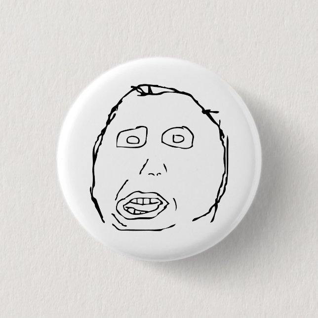 Herp Derp Idiot Rage Face Meme Pinback Button (Front)