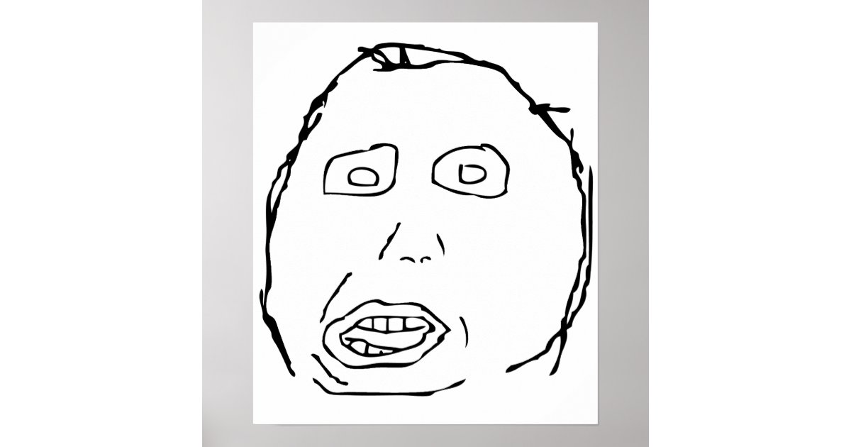Herp Derp Idiot Rage Face Meme Poster | Zazzle