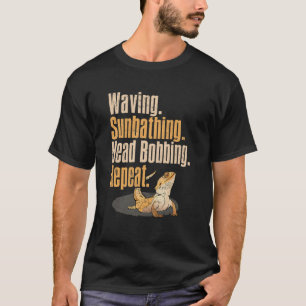 Herpetologist Bearded Dragon Waving Sunbathing Hea T-Shirt