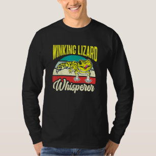 Herpetologist Winking Lizard Whisperer Retro Leopa T-Shirt