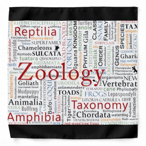 Herpetology in Typography Bandana