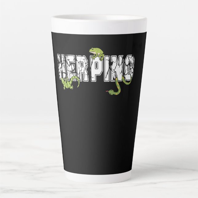 Herpetology Retiles Snake Zoology Frog Herping Latte Mug (Front)