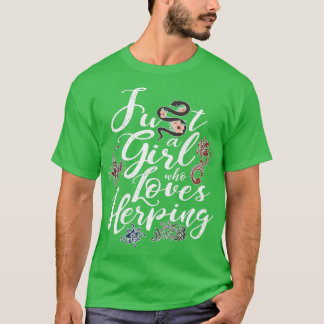 Herpetology Snake Reptile Girl Herping Gecko T-Shirt