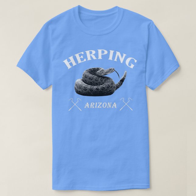 Herping Arizona with a rattlesnake  T-Shirt (Design Front)