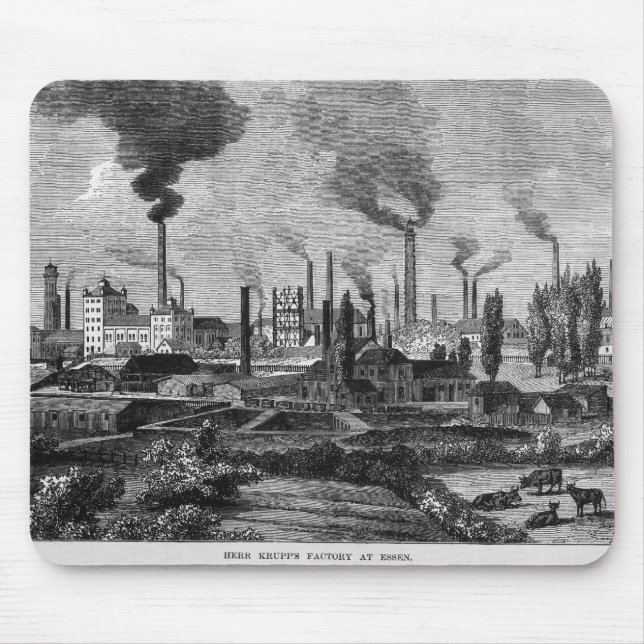 Herr Krupp's Factory in Essen, Germany Mouse Pad (Front)