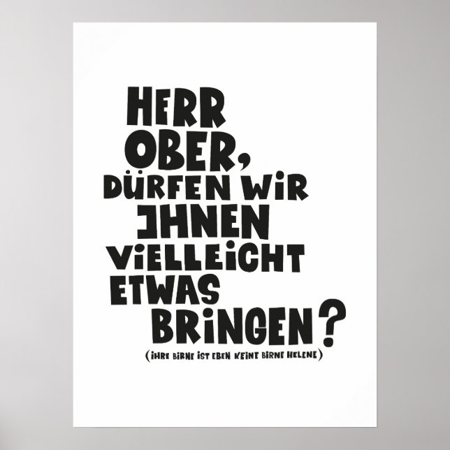 Herr Ober -Pappa Ante Portas - Loriot   Herr Ober Poster (Front)