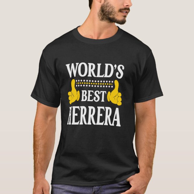 Herrera Surname Team Family Last Name World's Best T-Shirt (Front)