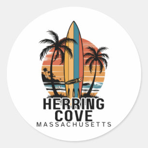 Herring Cove Beach Machusetts Surfing Surfer _1 Classic Round Sticker