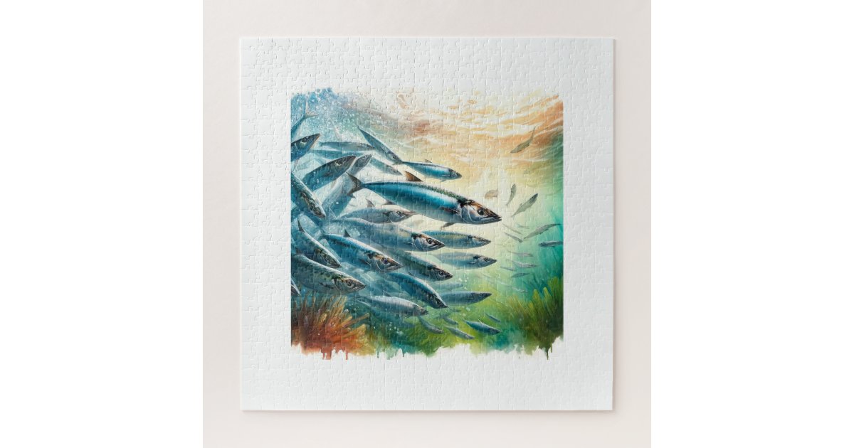 Herring Harmony AREF9401 Watercolor Jigsaw Puzzle Zazzle