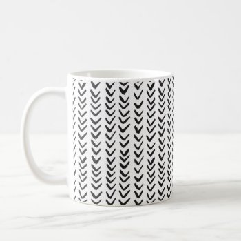Herringbone Black & White Coffee Mug by ericar70 at Zazzle