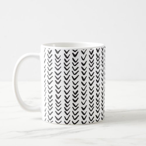 Herringbone Black  White Coffee Mug