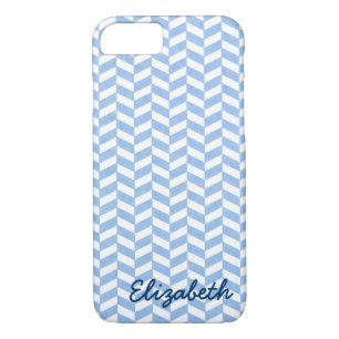 Herringbone Blue White Beach Colors Custom iPhone 8/7 Case