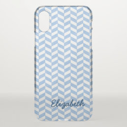 Herringbone Blue White Beach Colors Custom iPhone X Case
